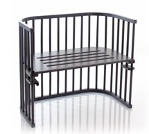 Bedside Crib Maxi - ekstra bred, Grå - Babybay